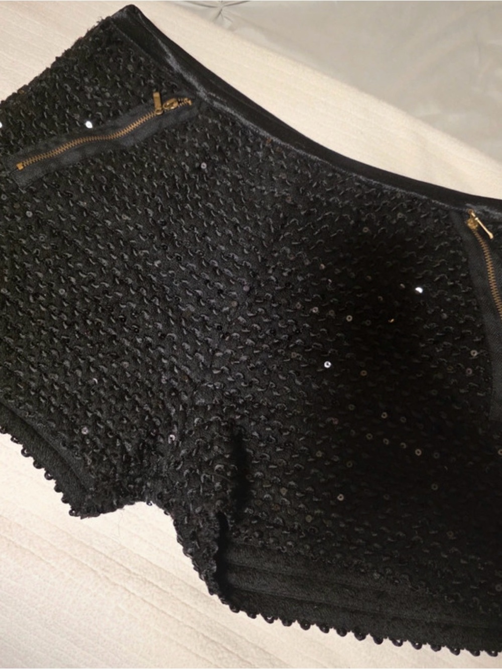 A'Gaci black sequin hot pant shorts